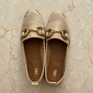 Zara espadrilles 9 beige textile